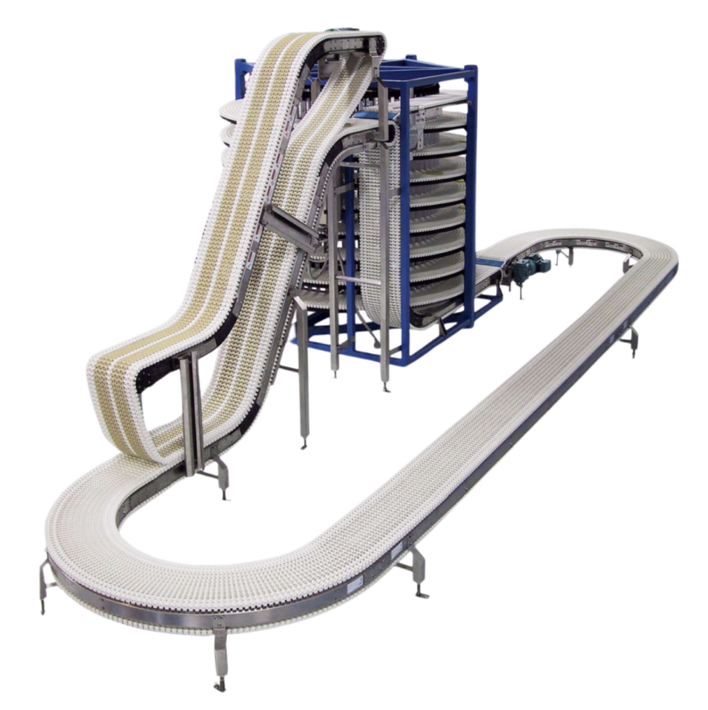 Spiral Conveyor and Topper Lift Spiral Conveyor and Topper Lift conveyor looped