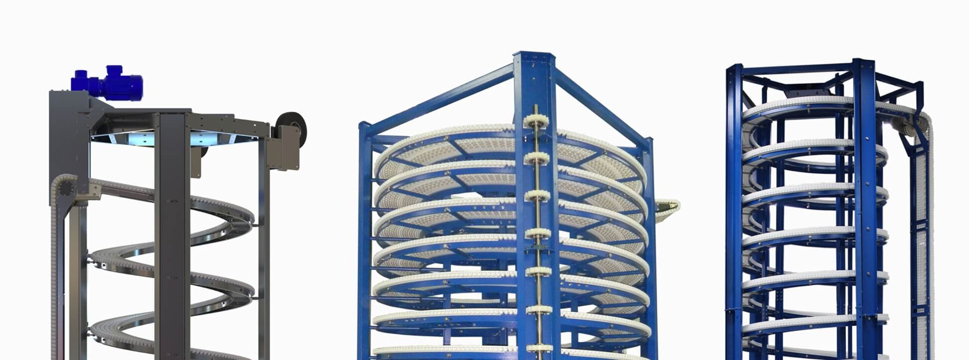 Best Spiral Conveyor Three Span Tech spiral conveyor configurations showing compact helical design for vertical product movement